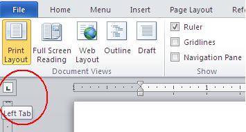 Microsoft Word Cursor Settings